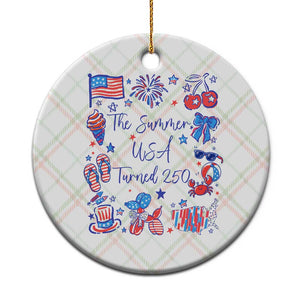 The Summer USA Turned 250 1776 2026 4th of July Ceramic Ornament TS11 1pc Christmas Plaid Print Your Wear