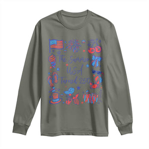 The Summer USA Turned 250 1776 2026 4th of July Long Sleeve Shirt TS11 Military Green Print Your Wear