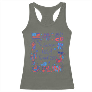 The Summer USA Turned 250 1776 2026 4th of July Racerback Tank Top TS11 Military Green Print Your Wear