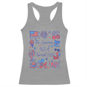 The Summer USA Turned 250 1776 2026 4th of July Racerback Tank Top TS11 Sport Gray Print Your Wear