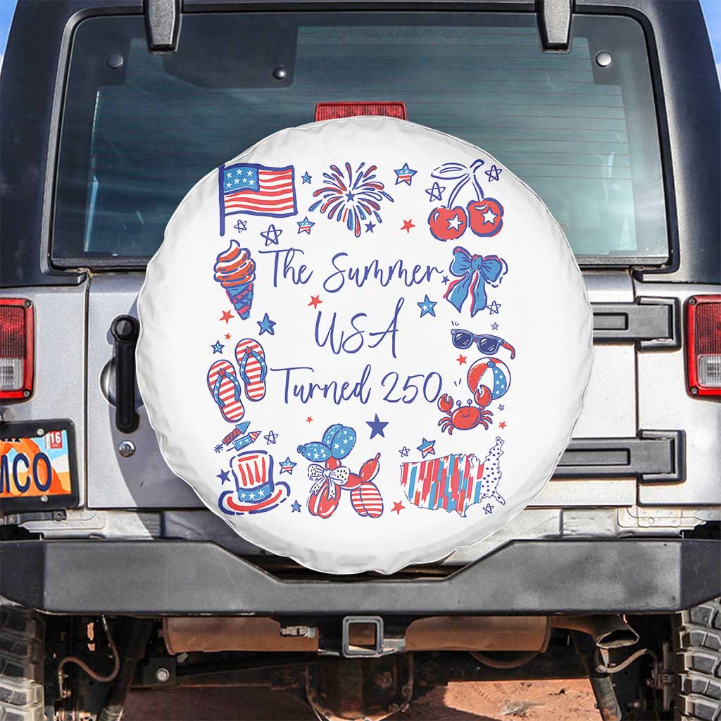 The Summer USA Turned 250 1776 2026 4th of July Spare Tire Cover TS11 No hole White Print Your Wear