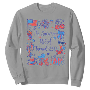 The Summer USA Turned 250 1776 2026 4th of July Sweatshirt TS11 Sport Gray Print Your Wear