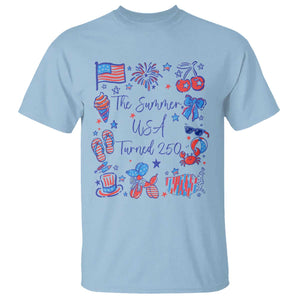 The Summer USA Turned 250 1776 2026 4th of July T Shirt TS11 Light Blue Print Your Wear