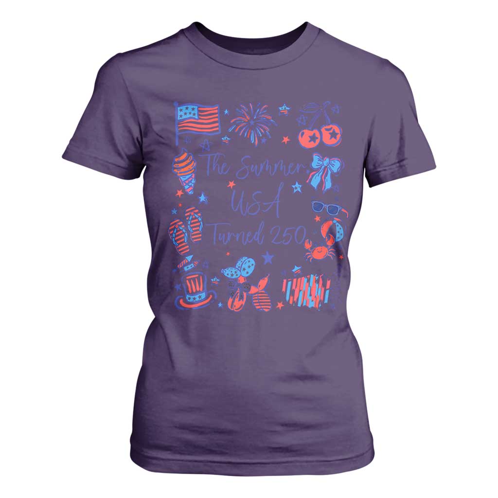 The Summer USA Turned 250 1776 2026 4th of July T Shirt For Women TS11 Purple Print Your Wear