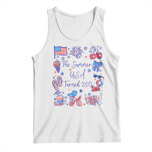The Summer USA Turned 250 1776 2026 4th of July Tank Top TS11 White Print Your Wear