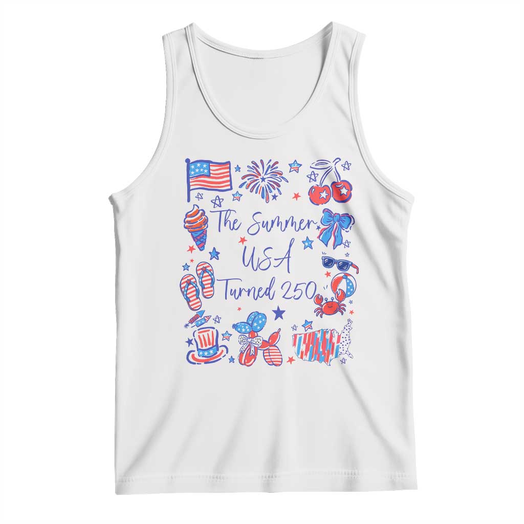 The Summer USA Turned 250 1776 2026 4th of July Tank Top TS11 White Print Your Wear