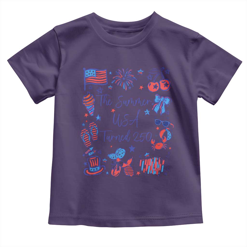 The Summer USA Turned 250 1776 2026 4th of July Toddler T Shirt TS11 Purple Print Your Wear