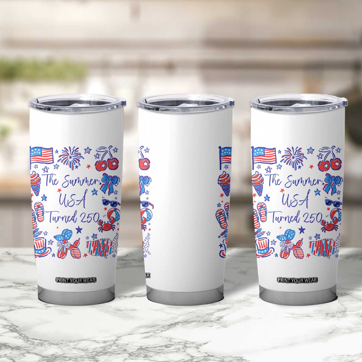 The Summer USA Turned 250 1776 2026 4th of July Tumbler Cup TS11 Print Your Wear