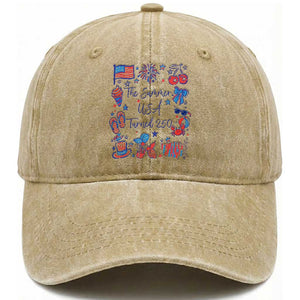 The Summer USA Turned 250 1776 2026 4th of July Washed Cotton Baseball Cap TS11 Print Your Wear