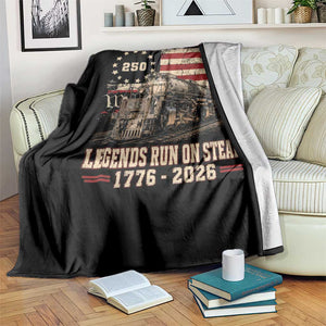 Train USA 250th Anniversary Throw Blanket American Iron Spirit Steam Locomotive Railroad Train Engine TS11 Print Your Wear