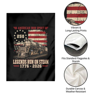 Train USA 250th Anniversary Garden Flag American Iron Spirit Steam Locomotive Railroad Train Engine TS11 Print Your Wear