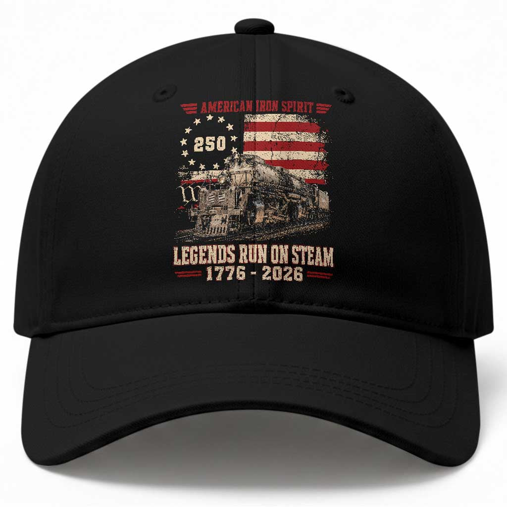 Train USA 250th Anniversary Baseball Cap American Iron Spirit Steam Locomotive Railroad Train Engine TS11 Print Your Wear