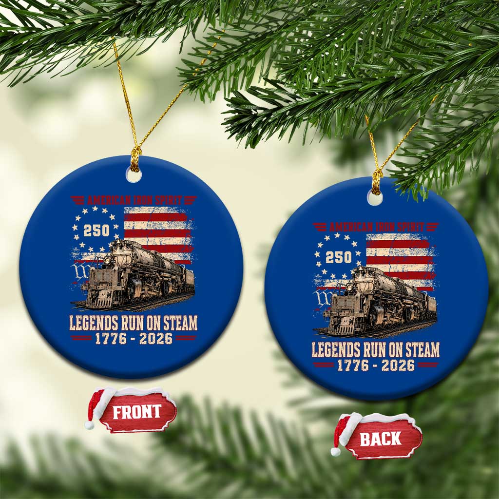 Train USA 250th Anniversary Ceramic Ornament American Iron Spirit Steam Locomotive Railroad Train Engine TS11 1pc Blue Print Your Wear