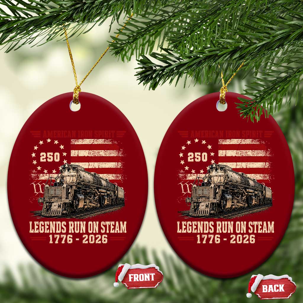 Train USA 250th Anniversary Ceramic Ornament American Iron Spirit Steam Locomotive Railroad Train Engine TS11 Print Your Wear