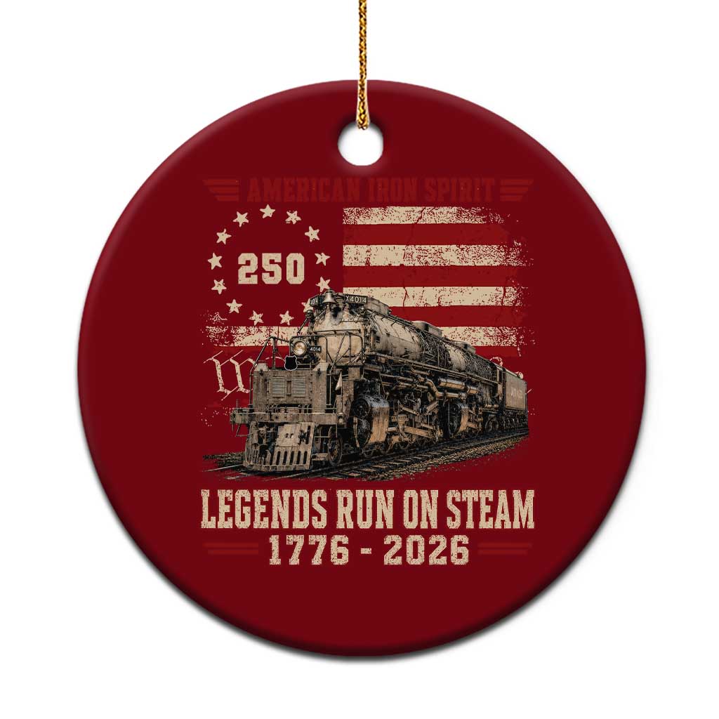 Train USA 250th Anniversary Ceramic Ornament American Iron Spirit Steam Locomotive Railroad Train Engine TS11 1pc Red Print Your Wear