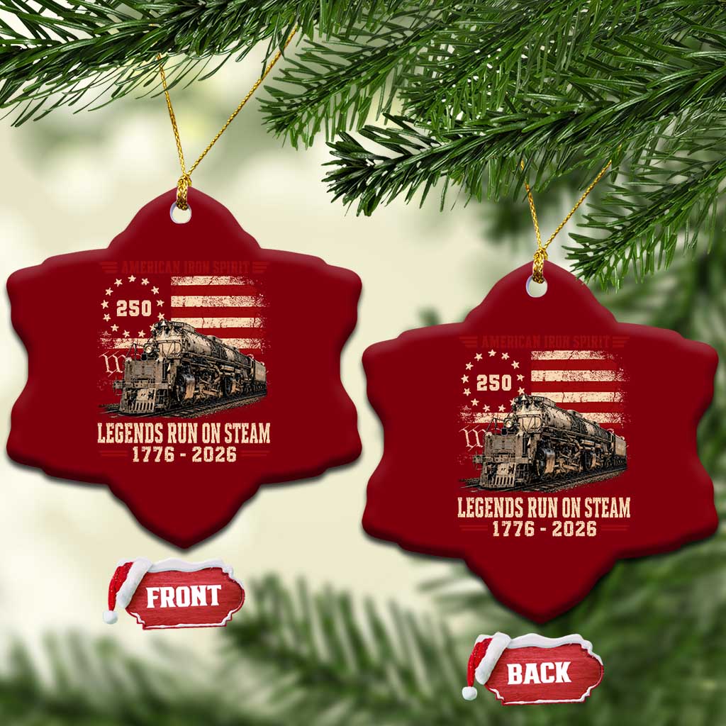 Train USA 250th Anniversary Ceramic Ornament American Iron Spirit Steam Locomotive Railroad Train Engine TS11 Print Your Wear