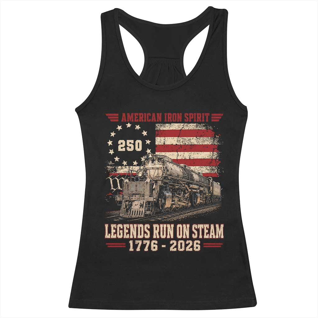 Train USA 250th Anniversary Racerback Tank Top American Iron Spirit Steam Locomotive Railroad Train Engine TS11 Black Print Your Wear