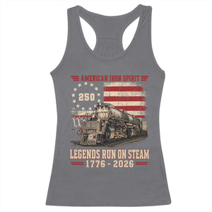 Train USA 250th Anniversary Racerback Tank Top American Iron Spirit Steam Locomotive Railroad Train Engine TS11 Charcoal Print Your Wear