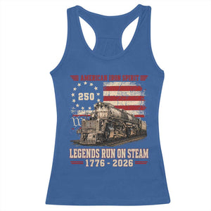Train USA 250th Anniversary Racerback Tank Top American Iron Spirit Steam Locomotive Railroad Train Engine TS11 Royal Blue Print Your Wear