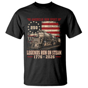Train USA 250th Anniversary T Shirt American Iron Spirit Steam Locomotive Railroad Train Engine TS11 Black Print Your Wear