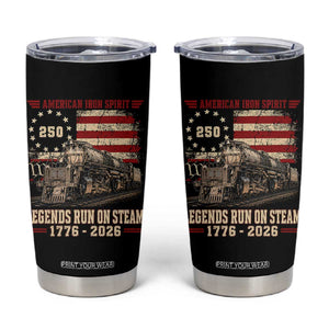 Train USA 250th Anniversary Tumbler Cup American Iron Spirit Steam Locomotive Railroad Train Engine TS11 Black Print Your Wear