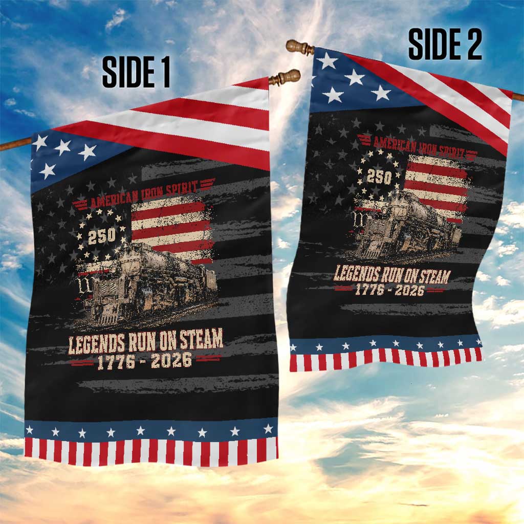 Train USA 250th Anniversary Patriotic Garden Flag American Iron Spirit Steam Locomotive Railroad Train Engine TS11 Print Your Wear
