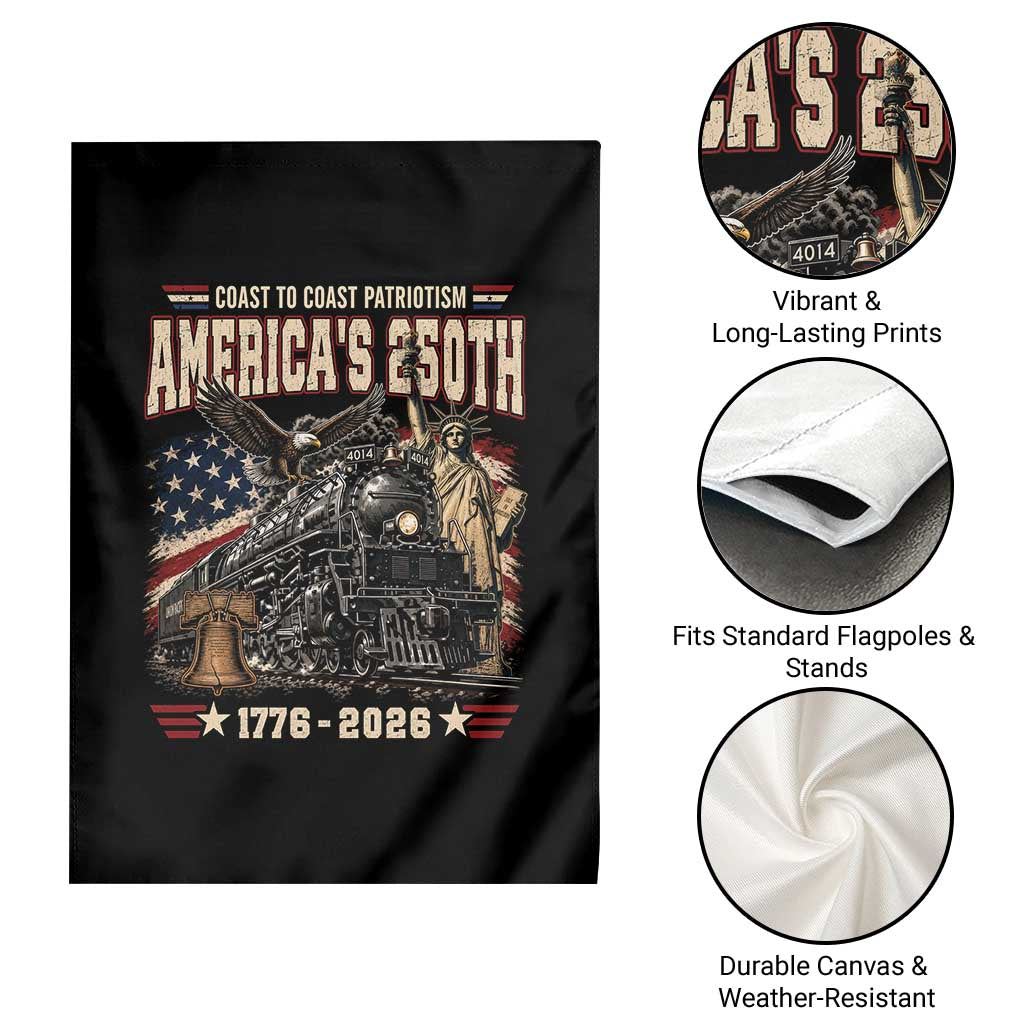 Steam Locomotive Train USA 250th Anniversary Garden Flag Coast To Coast Patriotism Liberty American Flag TS11 Print Your Wear