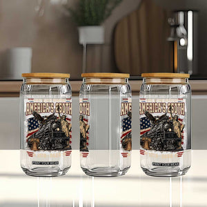 Steam Locomotive Train USA 250th Anniversary Glass Can Coast To Coast Patriotism Liberty American Flag TS11 Print Your Wear