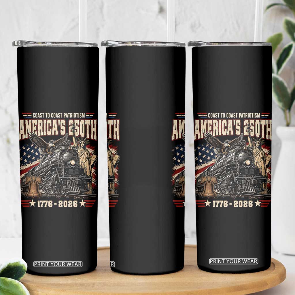 Steam Locomotive Train USA 250th Anniversary Skinny Tumbler Coast To Coast Patriotism Liberty American Flag TS11 Print Your Wear