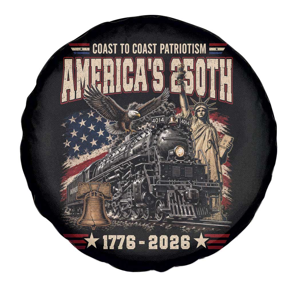 Steam Locomotive Train USA 250th Anniversary Spare Tire Cover Coast To Coast Patriotism Liberty American Flag TS11 Print Your Wear
