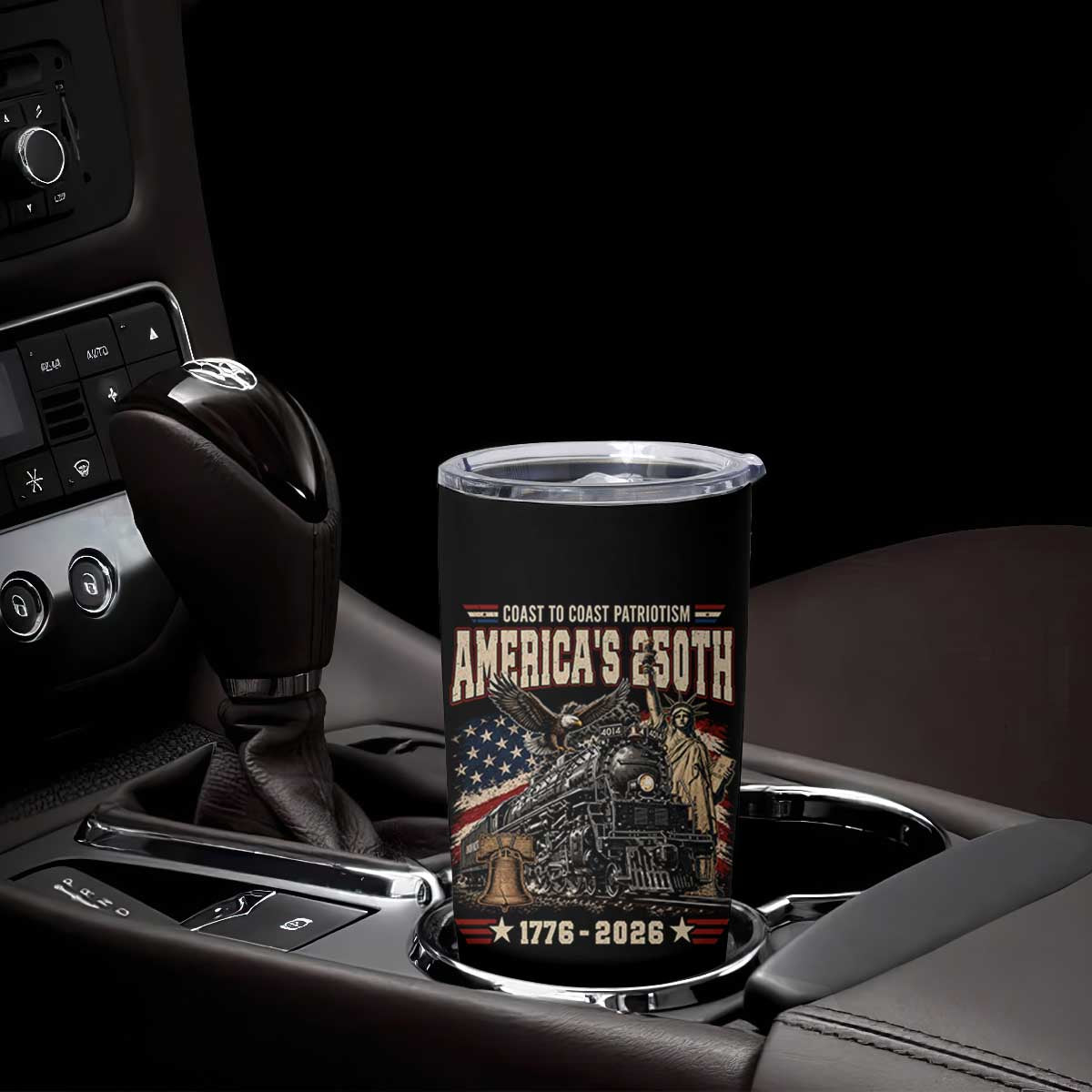 Steam Locomotive Train USA 250th Anniversary Tumbler Cup Coast To Coast Patriotism Liberty American Flag TS11 Print Your Wear