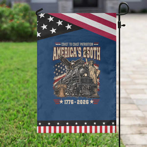 Steam Locomotive Train USA 250th Anniversary Patriotic Garden Flag Coast To Coast Patriotism Liberty American Flag TS11 Classic Blue Black Print Your Wear