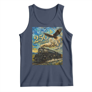 Train USA 250 Year Anniversary 1776 2026 Tank Top Van Gogh Art Steam Locomotive Railroad Starry Night