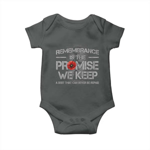 Remembrance Is The Promise We Keep Baby Onesie Memorial Day TS11 Dark Heather Print Your Wear