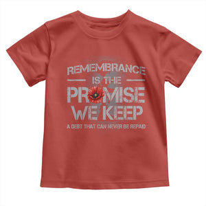 Remembrance Is The Promise We Keep Toddler T Shirt Memorial Day TS11 Red Print Your Wear