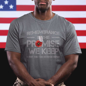 Remembrance Is The Promise We Keep T Shirt Memorial Day TS11 Charcoal Print Your Wear
