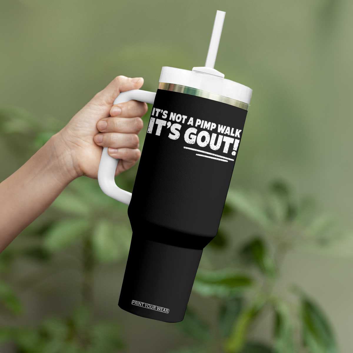 It Is Not A Pimp Walk It Is Gout Tumbler With Handle Old Man Medical Humor TS11 Print Your Wear