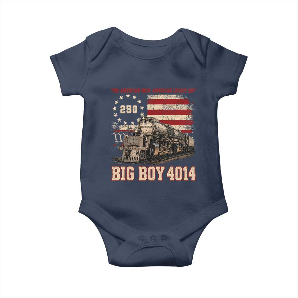 Train USA 250th Anniversary Baby Onesie American Iron Legacy Steam Locomotive Railroad Train Engine TS11 Navy Print Your Wear
