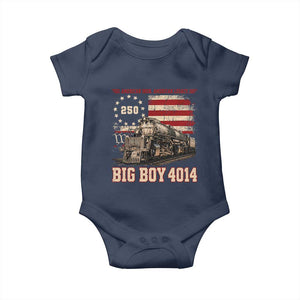 Train USA 250th Anniversary Baby Onesie American Iron Legacy Steam Locomotive Railroad Train Engine TS11 Navy Print Your Wear