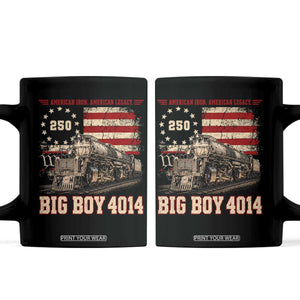 Train USA 250th Anniversary Coffee Mug American Iron Legacy Steam Locomotive Railroad Train Engine TS11 Black Print Your Wear