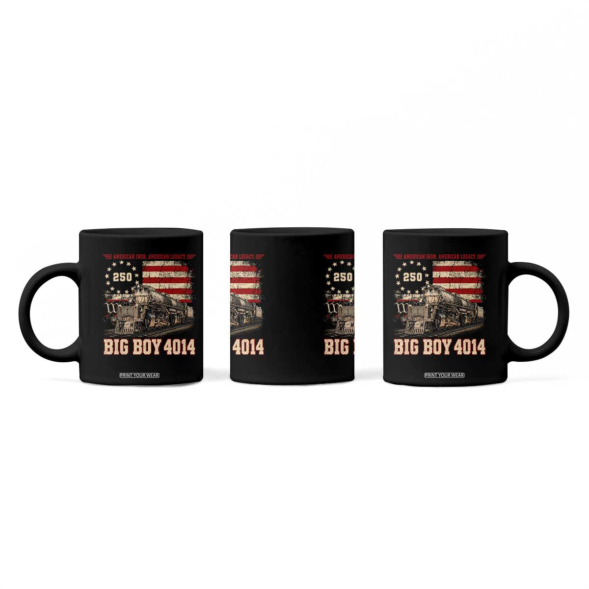 Train USA 250th Anniversary Coffee Mug American Iron Legacy Steam Locomotive Railroad Train Engine TS11 Print Your Wear