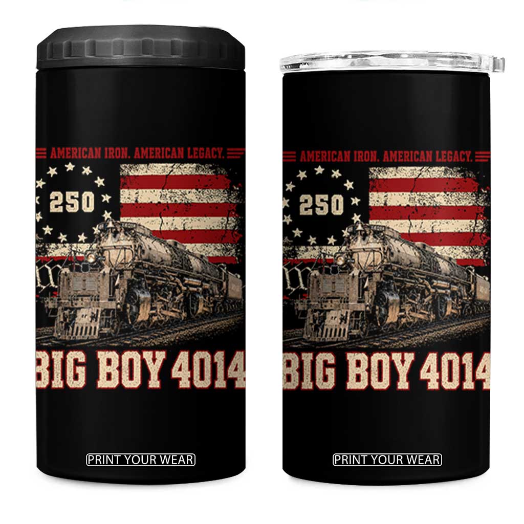 Train USA 250th Anniversary 4 in 1 Can Cooler Tumbler American Iron Legacy Steam Locomotive Railroad Train Engine TS11 One Size: 16 oz Black Print Your Wear