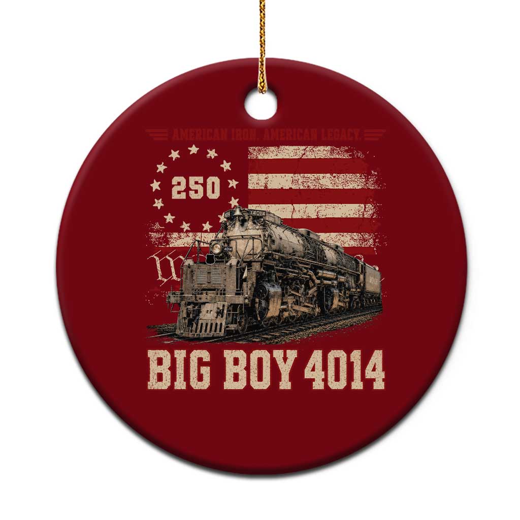 Train USA 250th Anniversary Ceramic Ornament American Iron Legacy Steam Locomotive Railroad Train Engine TS11 1pc Red Print Your Wear
