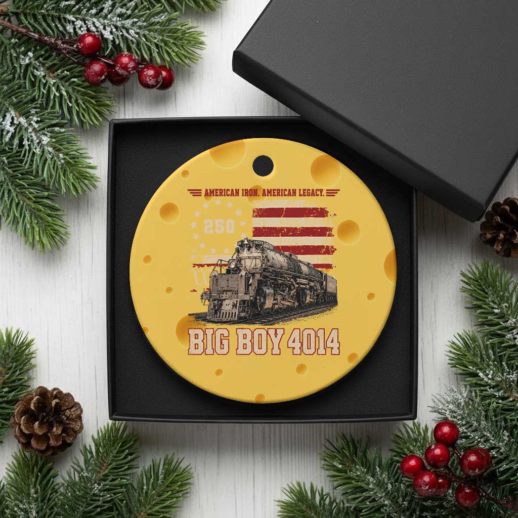 Train USA 250th Anniversary Ceramic Ornament American Iron Legacy Steam Locomotive Railroad Train Engine TS11 1pc Yellow Cheese Print Your Wear