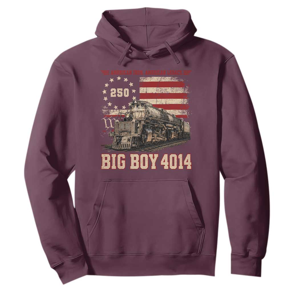 Train USA 250th Anniversary Hoodie American Iron Legacy Steam Locomotive Railroad Train Engine TS11 Maroon Print Your Wear