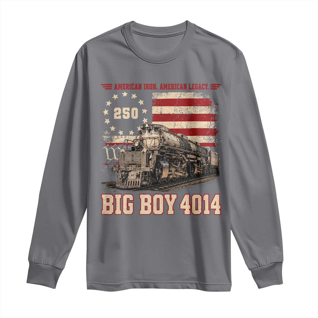 Train USA 250th Anniversary Long Sleeve Shirt American Iron Legacy Steam Locomotive Railroad Train Engine TS11 Charcoal Print Your Wear