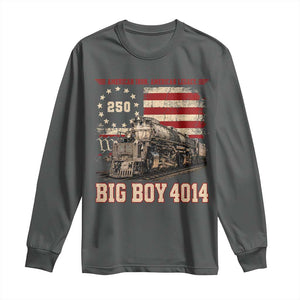 Train USA 250th Anniversary Long Sleeve Shirt American Iron Legacy Steam Locomotive Railroad Train Engine TS11 Dark Heather Print Your Wear