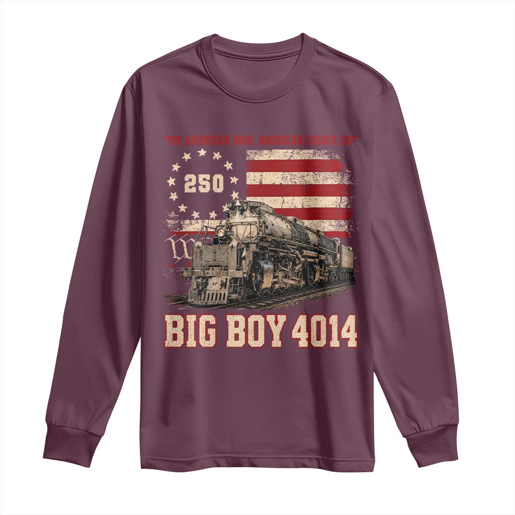 Train USA 250th Anniversary Long Sleeve Shirt American Iron Legacy Steam Locomotive Railroad Train Engine TS11 Maroon Print Your Wear