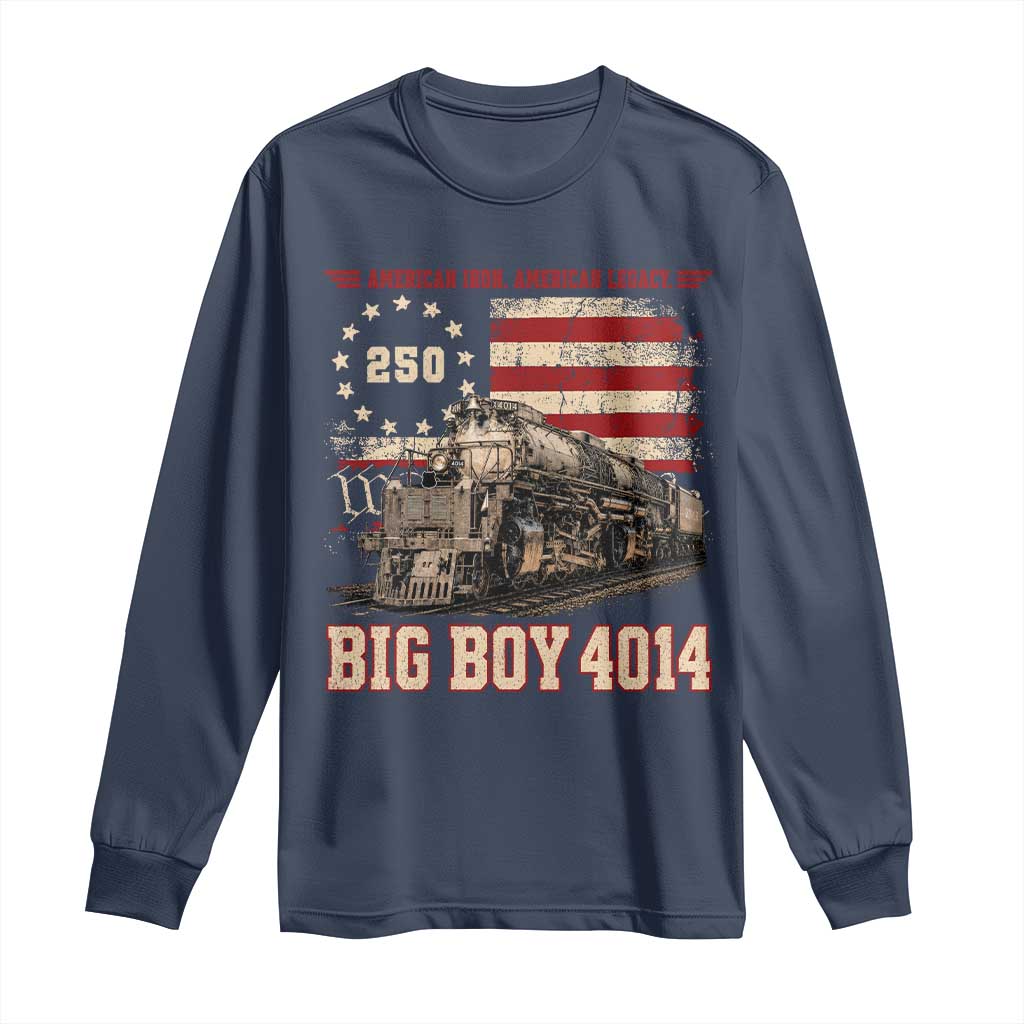 Train USA 250th Anniversary Long Sleeve Shirt American Iron Legacy Steam Locomotive Railroad Train Engine TS11 Navy Print Your Wear
