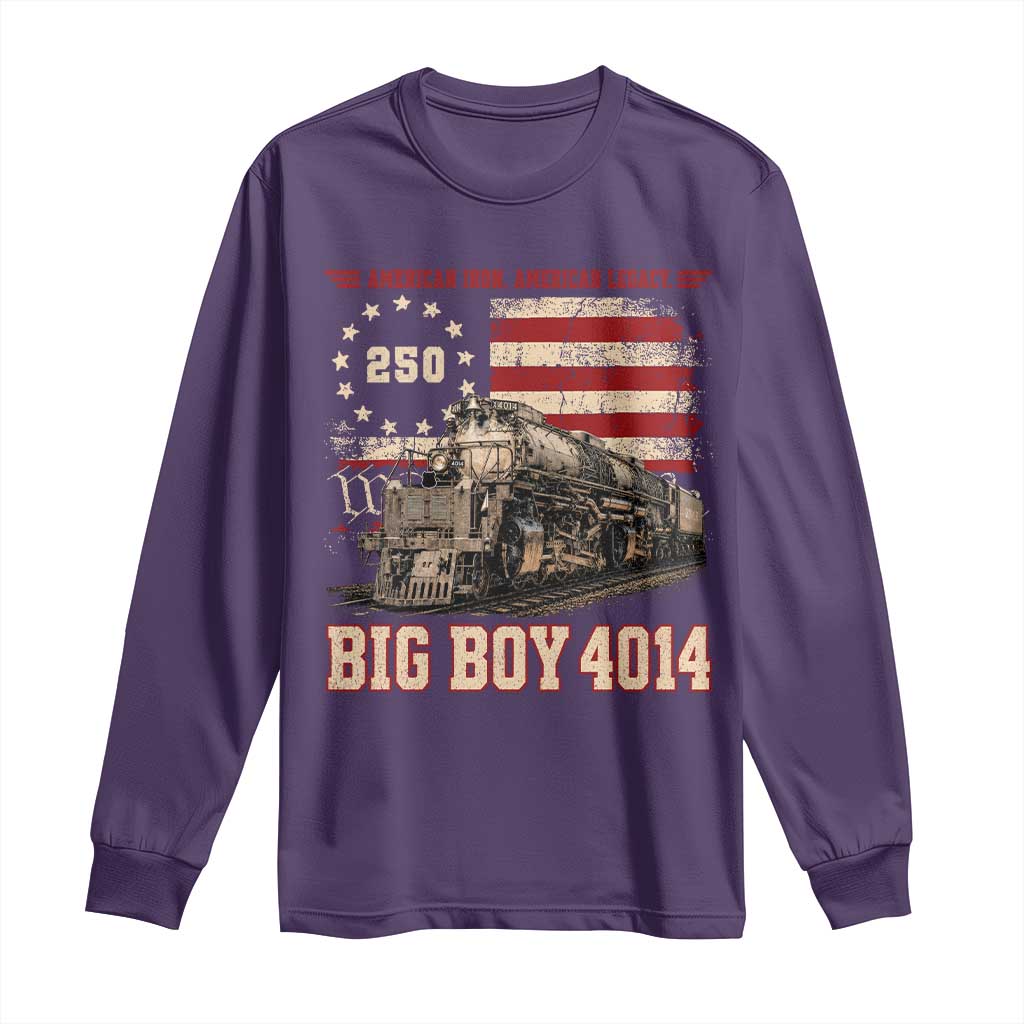 Train USA 250th Anniversary Long Sleeve Shirt American Iron Legacy Steam Locomotive Railroad Train Engine TS11 Purple Print Your Wear